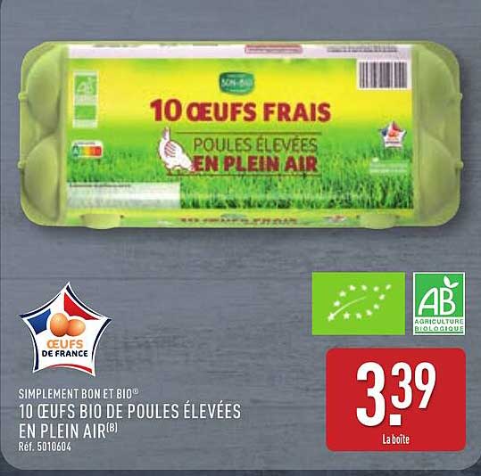10 œufs bio de poules élevées en plein air