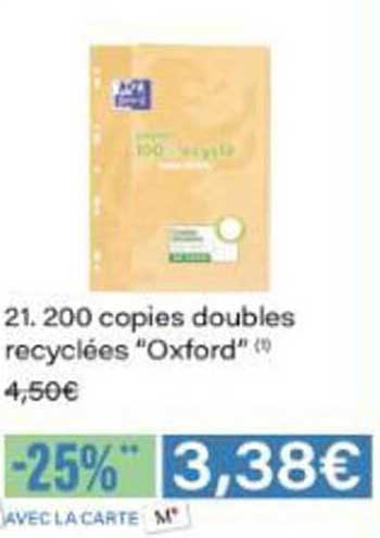 21. 200 copies doubles recyclées “Oxford”