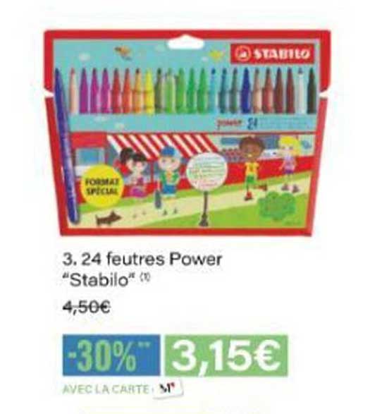 3. 24 feutres Power “Stabilo”