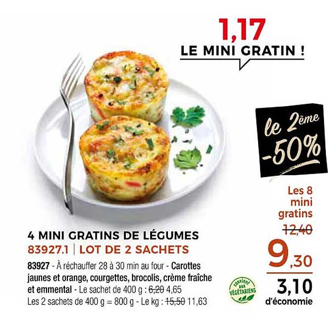 4 MINI GRATINS DE LÉGUMES