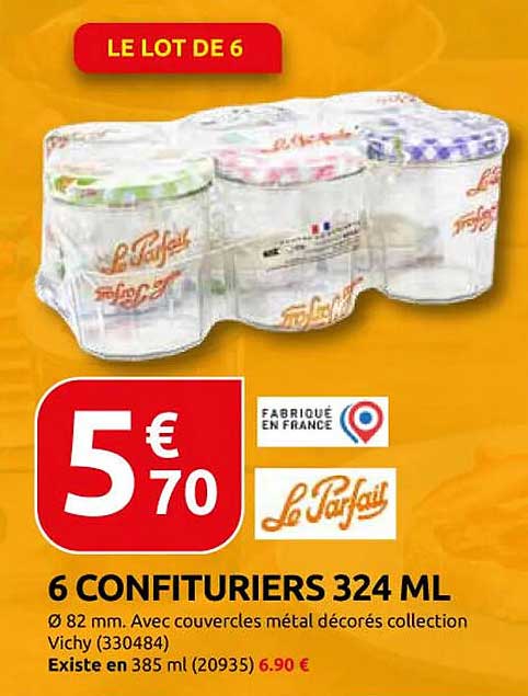 6 CONFITURIERS 324 ML