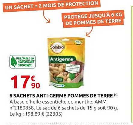 6 SACHETS ANTI-GERME POMMES DE TERRE