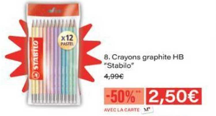 8. Crayons graphite HB "Stabilo"