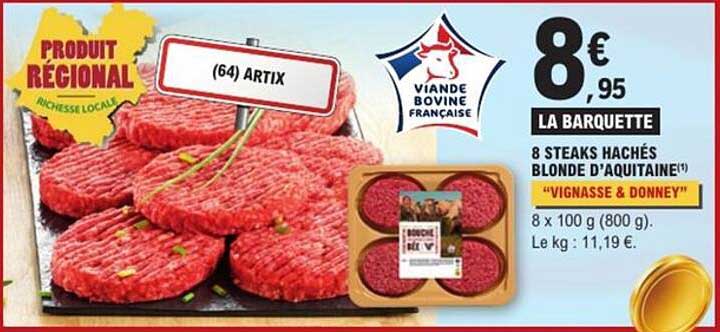 8 STEAKS HACHÉS BLONDE D'AQUITAINE
