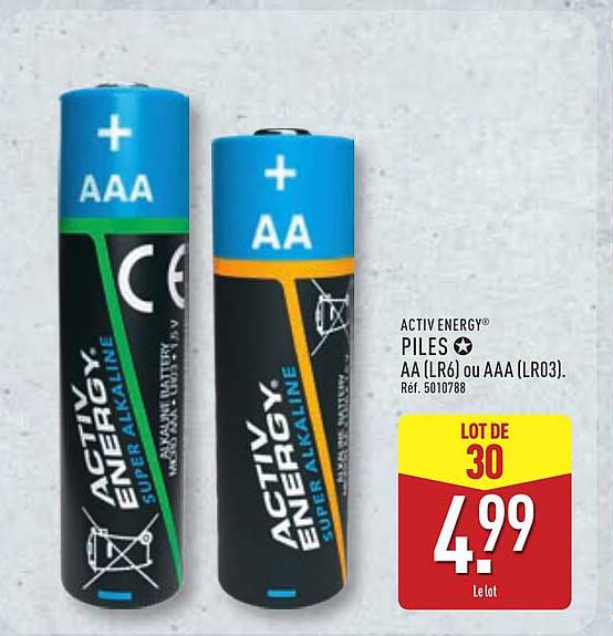 ACTIV ENERGY® PILES AA (LR6) ou AAA (LR03)
