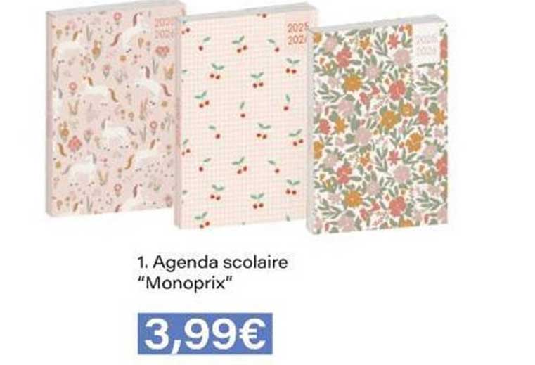 Agenda scolaire “Monoprix”