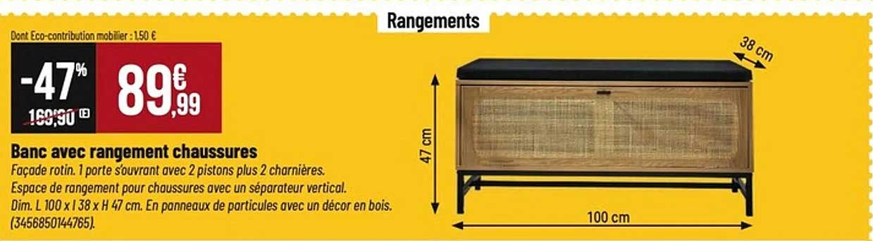Banc avec rangement chaussures