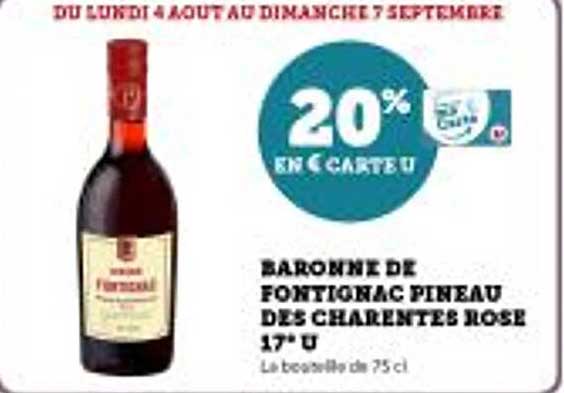 BARONNE DE FONTIGNAC PINEAU DES CHARENTES ROSE 17° U
