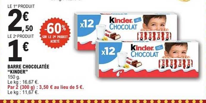 BARRE CHOCOLATÉE “KINDER”