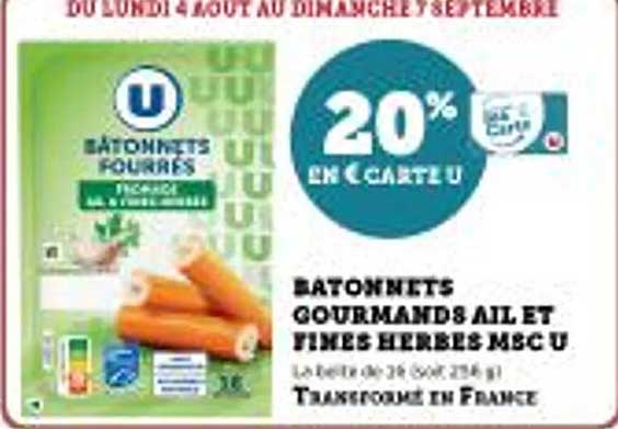 Batonnet Gourmands Ail et Fines Herbes MSC U