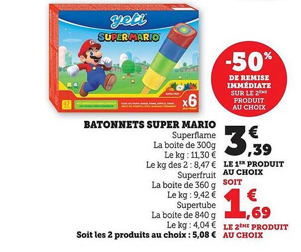 BATONNETS SUPER MARIO