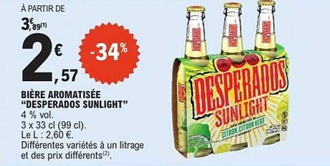 BIÈRE AROMATISÉE "DESPERADOS SUNLIGHT"