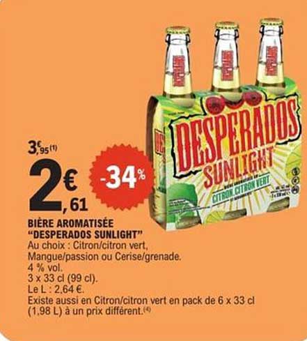 BIERRE AROMATISÉE “DESPERADOS SUNLIGHT”