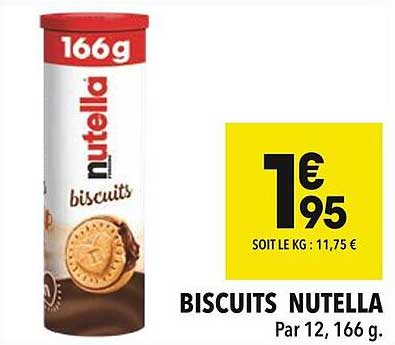 BISCUITS NUTELLA Par 12, 166 g.