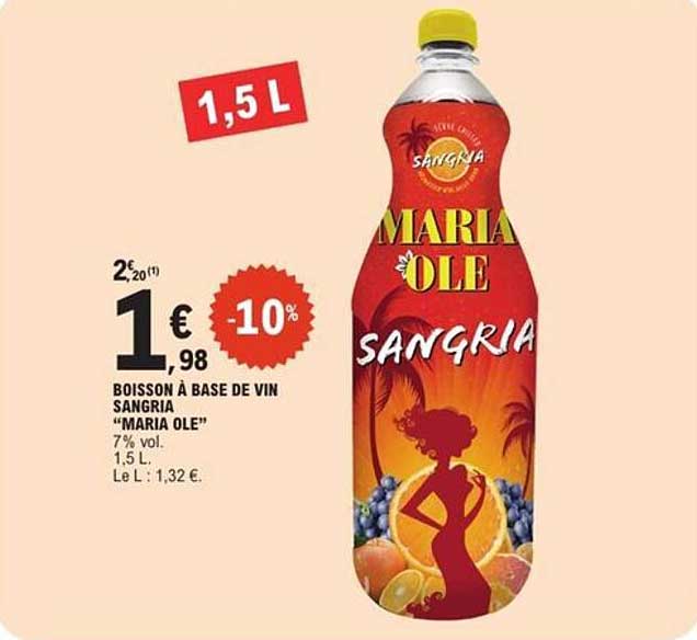 BOISSON À BASE DE VIN SANGRIA "MARIA OLE"