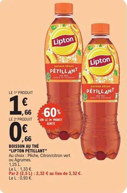 Boisson au thé “Lipton Pétillant”