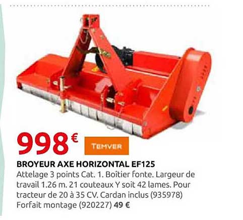 BROYEUR AXE HORIZONTAL EF125