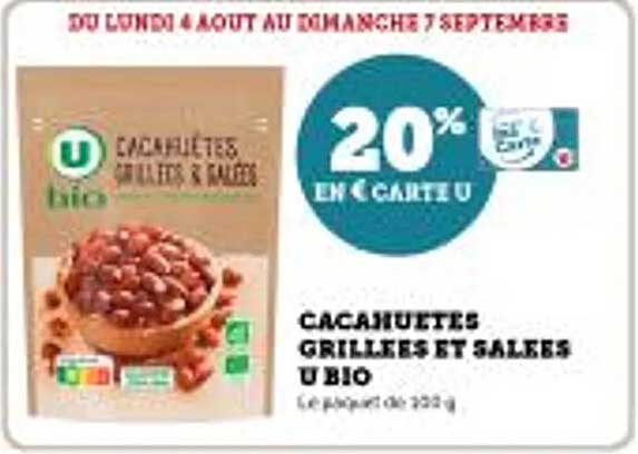CACAHUETES GRILLEES ET SALEES U BIO