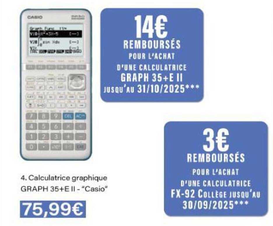 Calculatrice graphique GRAPH 35+E II - Casio