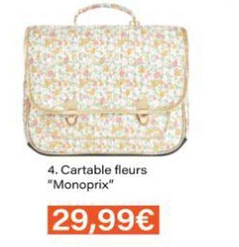 Cartable fleurs "Monoprix"