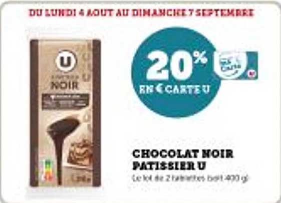 CHOCOLAT NOIR PATISSIER U