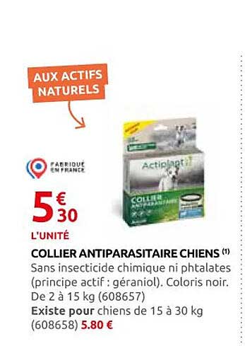 COLLIER ANTIPARASITAIRE CHIENS