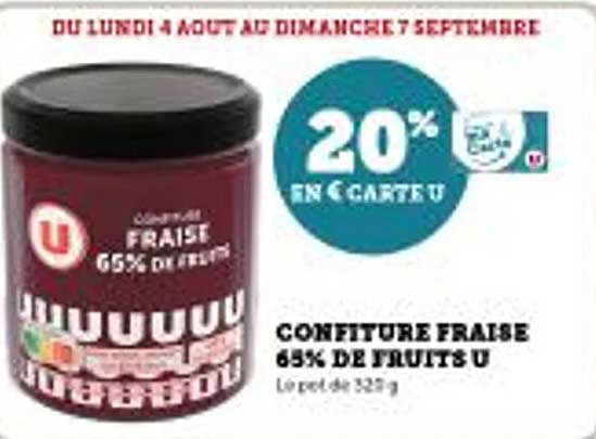 CONFITURE FRAISE 65% DE FRUITS U