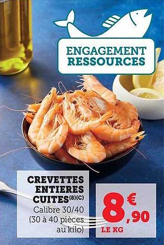 CREVETTES ENTIÈRES CUITES(8)(C)