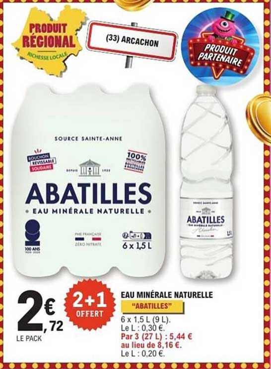 EAU MINÉRALE NATURELLE "ABATILLES"