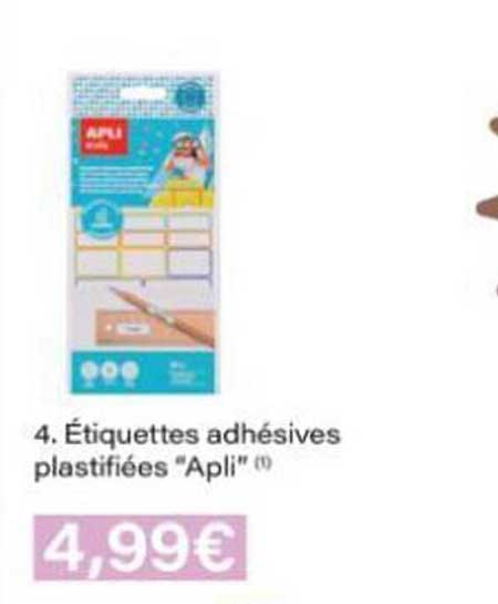 Étiquettes adhésives plastifiées “Apli”