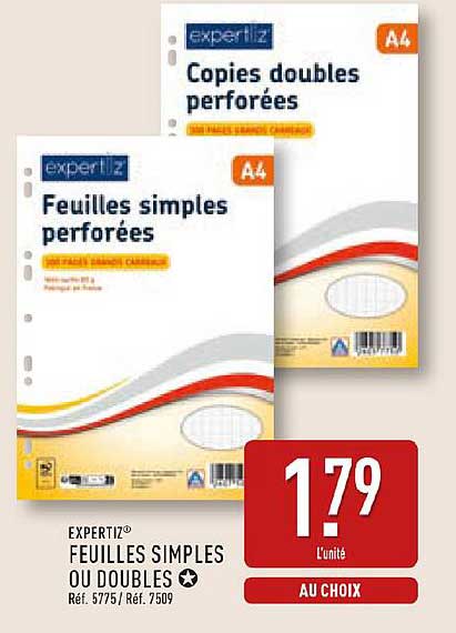 EXPERTIZ® FEUILLES SIMPLES OU DOUBLES
