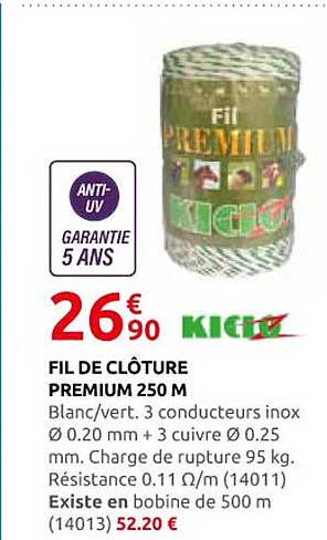 FIL DE CLÔTURE PREMIUM 250 M