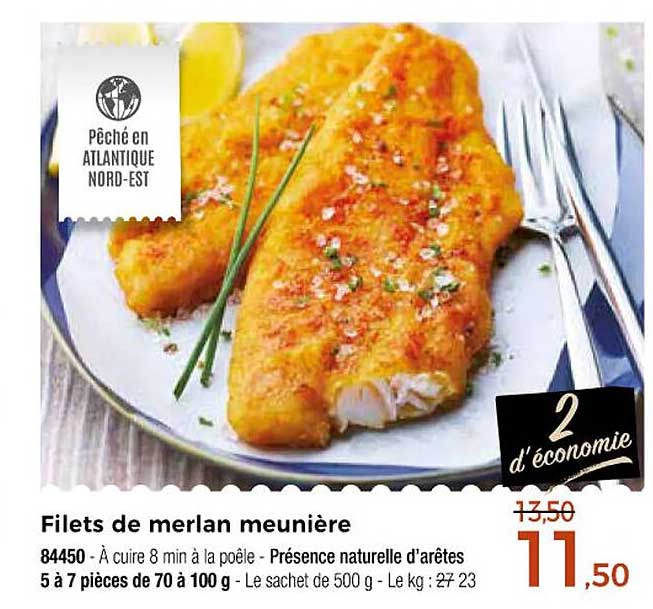 Filets de merlan meunière