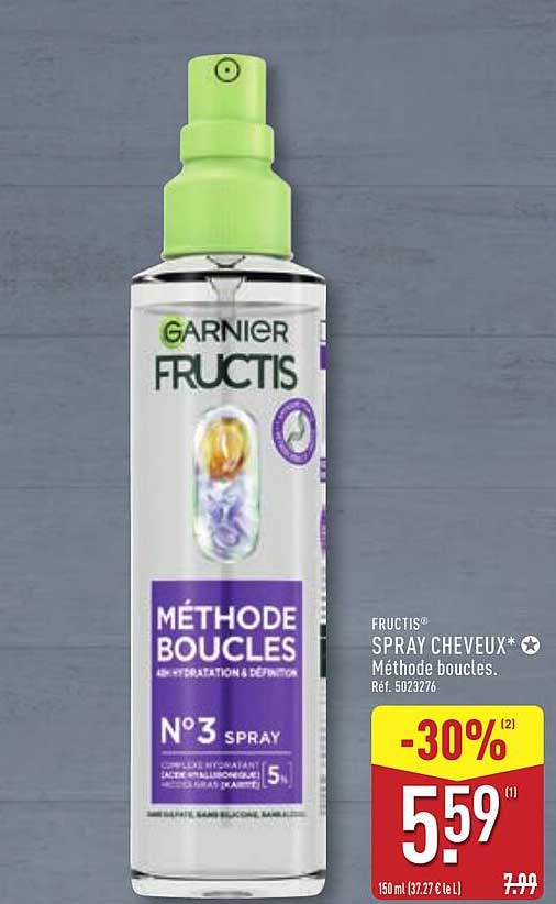 FRUCTIS® SPRAY CHEVEUX* Méthode boucles.