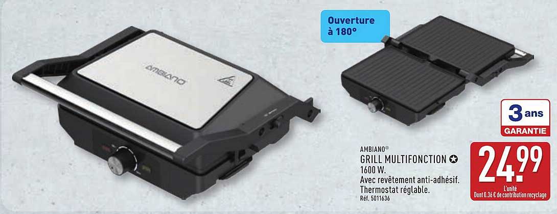 GRILL MULTIFONCTION 1600 W.