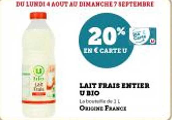 LAIT FRAIS ENTIERS U BIO