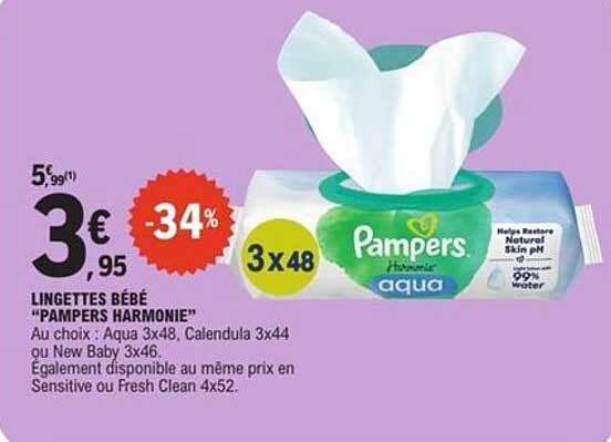 LINGETTES BÉBÉ "PAMPERS HARMONIE"