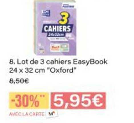 Lot de 3 cahiers EasyBook 24 x 32 cm "Oxford"