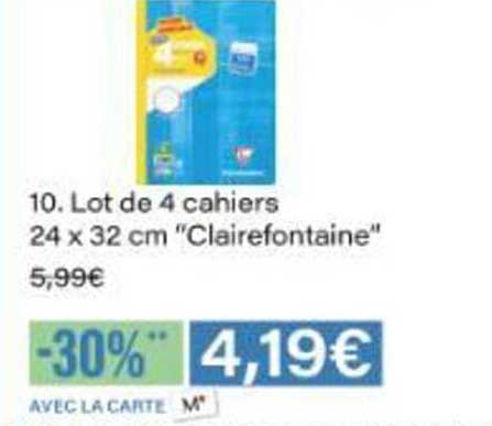 Lot de 4 cahiers 24 x 32 cm "Clairefontaine"
