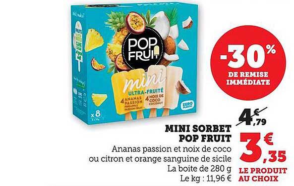 MINI SORBET POP FRUIT