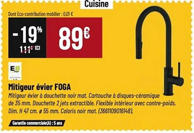 Mitigeur évier FOGA
