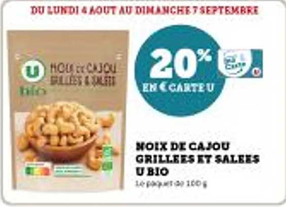 NOIX DE CAJOU GRILLEES ET SALEES U BIO