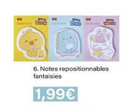Notes repositionnables fantaisies