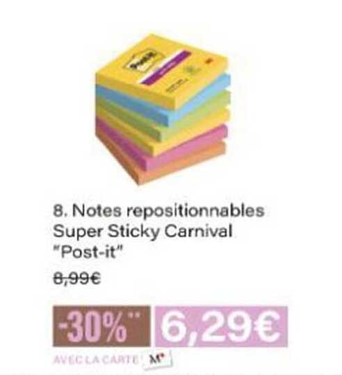 Notes repositionnables Super Sticky Carnival "Post-it"
