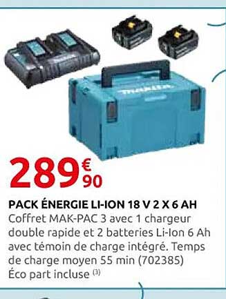 PACK ÉNERGIE LI-ION 18 V 2 X 6 AH