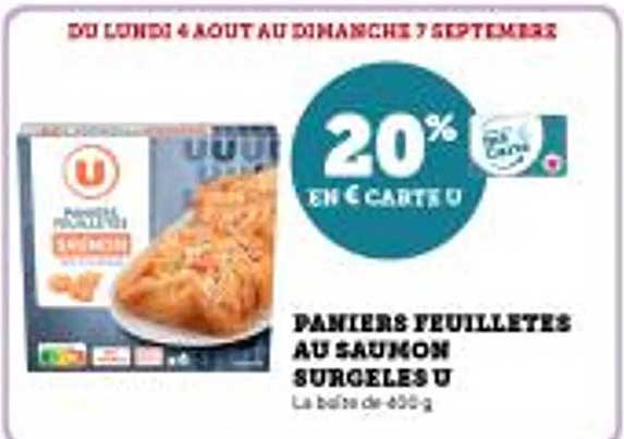 Paniers feuilletés au saumon surgelés U