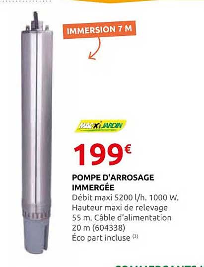 POMPE D'ARROSAGE IMMERGÉE