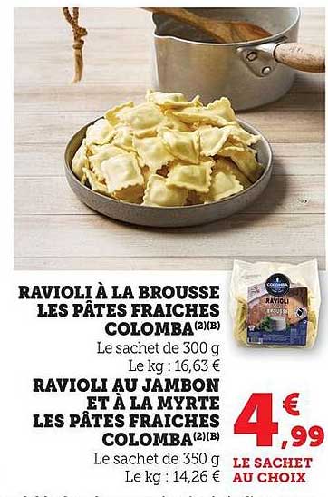 Ravioli à la brousse les pâtes fraîches COLOMBA