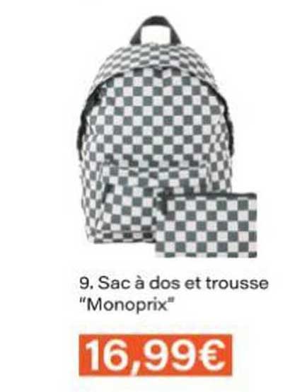 Sac à dos et trousse "Monoprix"