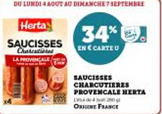 SAUCISSES CHARCUTIÈRES PROVENÇALE HERTA